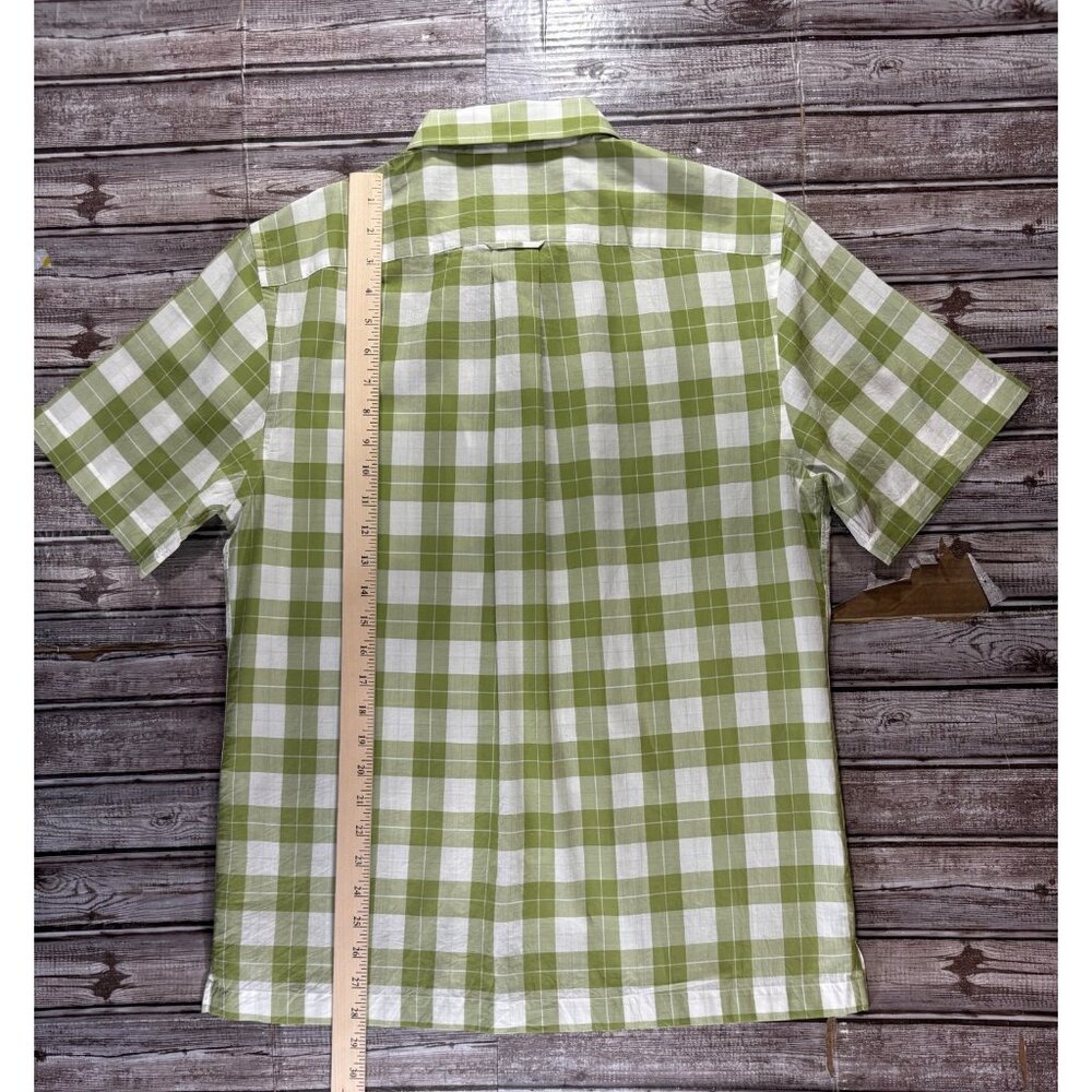 Todd Snyder lightweight Plaid Shirt Size M Gren ivory NWOT - Picture 4 of 6